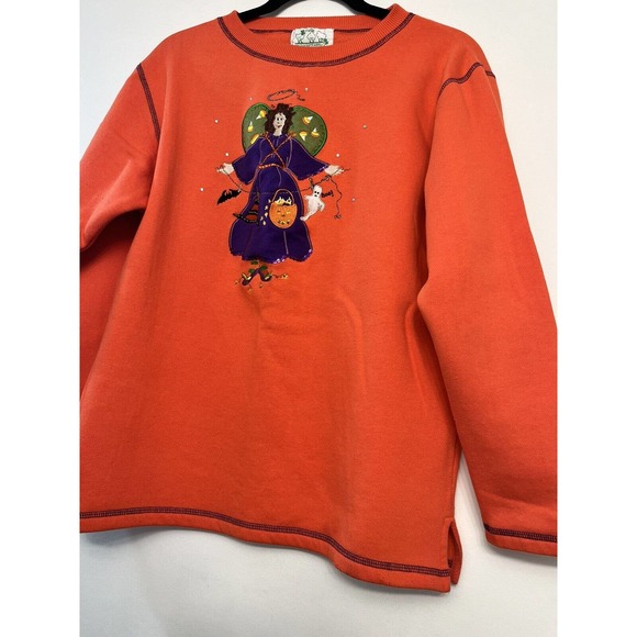 Vintage Quacker Factory Halloween Sweatshirt Crew Neck XS oversized Witch 🧙 - Picture 2 of 7